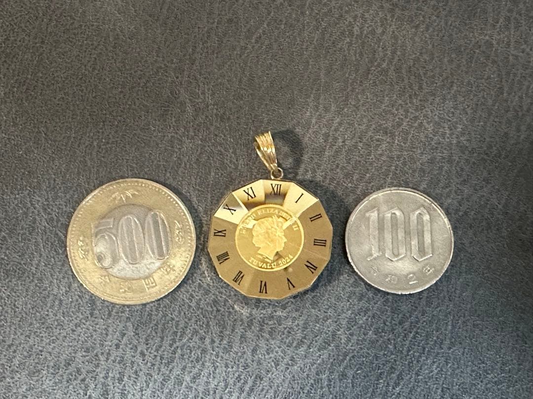 18k/24k 8.7g ガラス付きエリザベス/馬のペンダントトップ