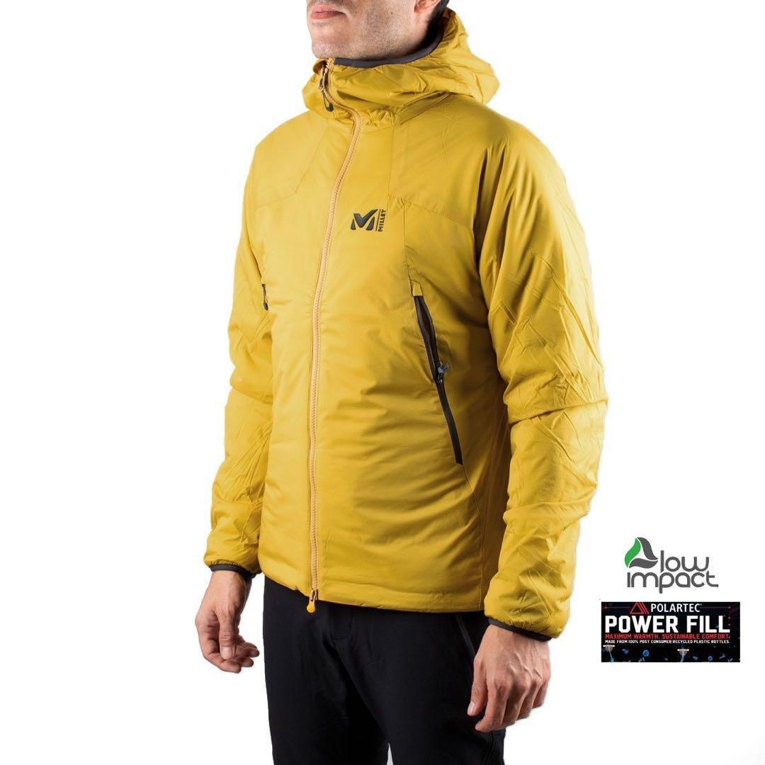 MILLET ミレー 撥水サーマルジャケット Kビレイフーディー黄 メンズM