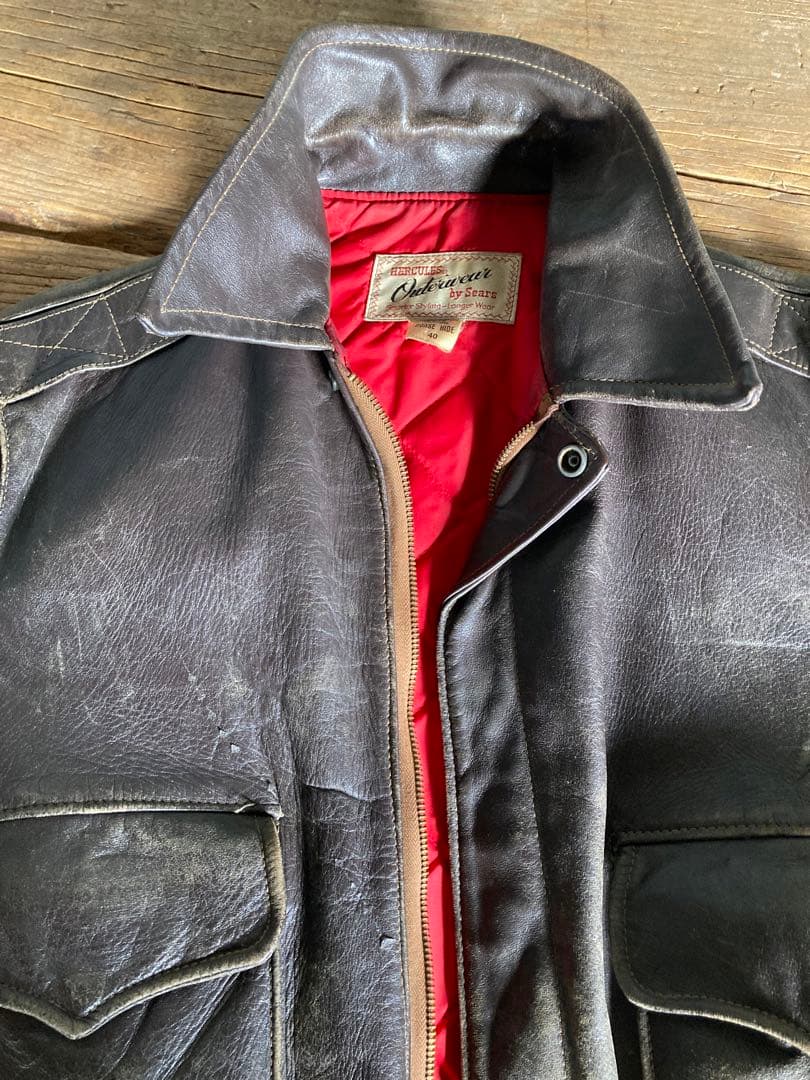 60sヘラクレスA-2レザージャケット シアーズ ホースハイド - メルカリ