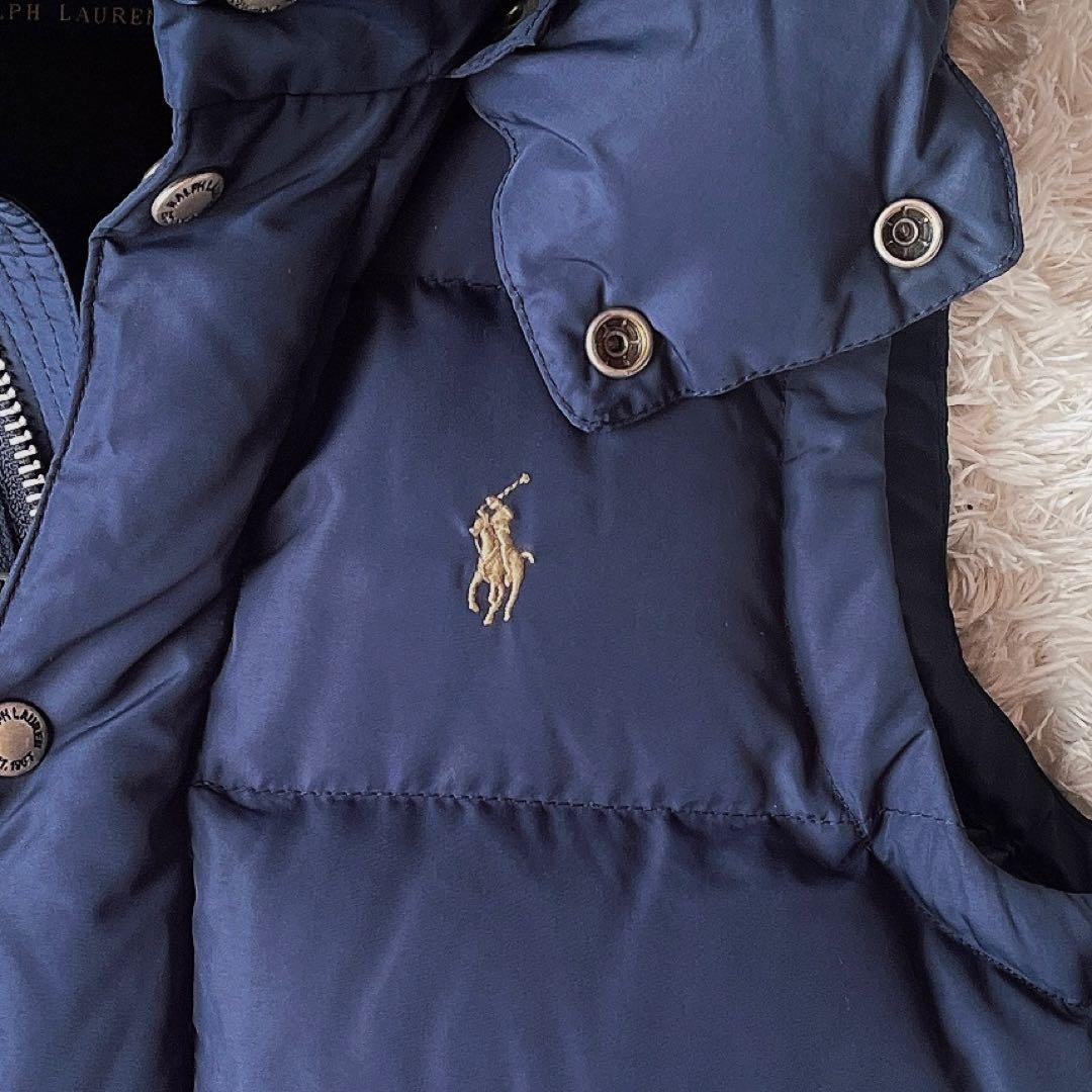 ポロラルフローレン ダウンベスト ポニー刺繍 紺ネイビー - メルカリ