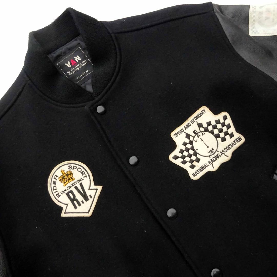 当時物 VAN JAC PIT STAFF 袖革BIGONEスタジャンロゴ刺繍 - メルカリ