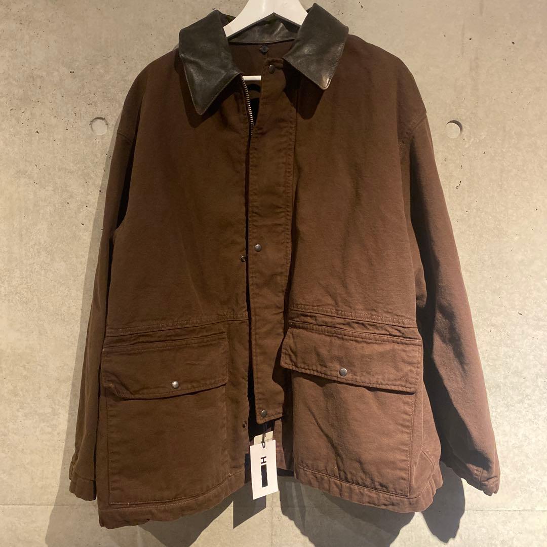 新品HグラデーションOCカバーオールサイズS襟レザーOVY コモリ