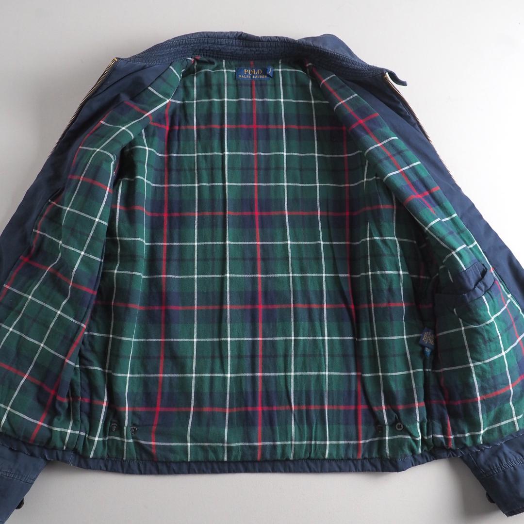 ラルフローレン ブルゾン スイングトップ ネイビー 裏地チェック 美品