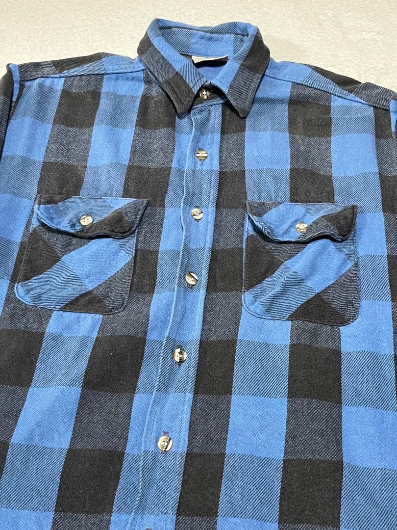 90s FIVE BROTHER ネルシャツ　青×黒 90's ~ FIVE BROTHER flannel shirt ファイブブラザー ネルシャツ