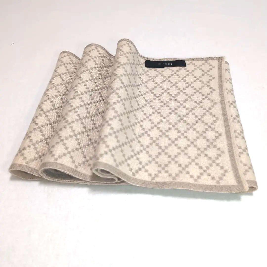 グッチ マフラー 180×24.5cm ウール100% ライトベージュ13A