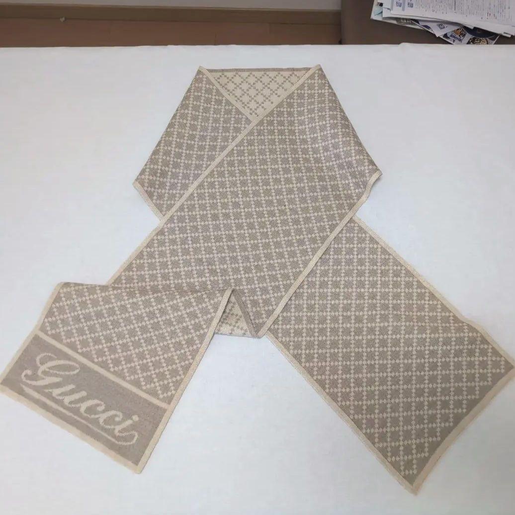 グッチ マフラー 180×24.5cm ウール100% ライトベージュ13A