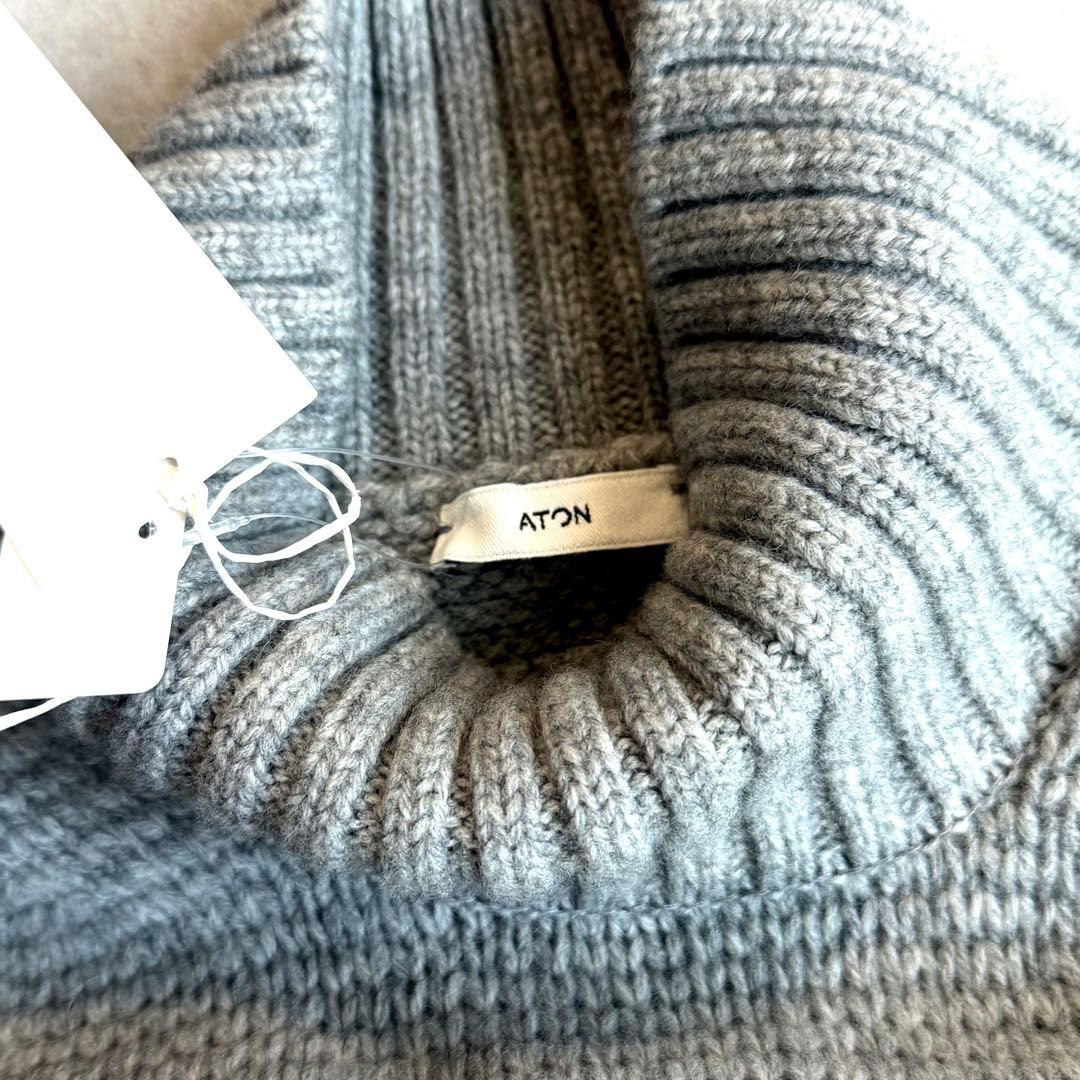 タグ付 ATON エイトン LAMBS WOOL ボトルネックセーター グレー - メルカリ