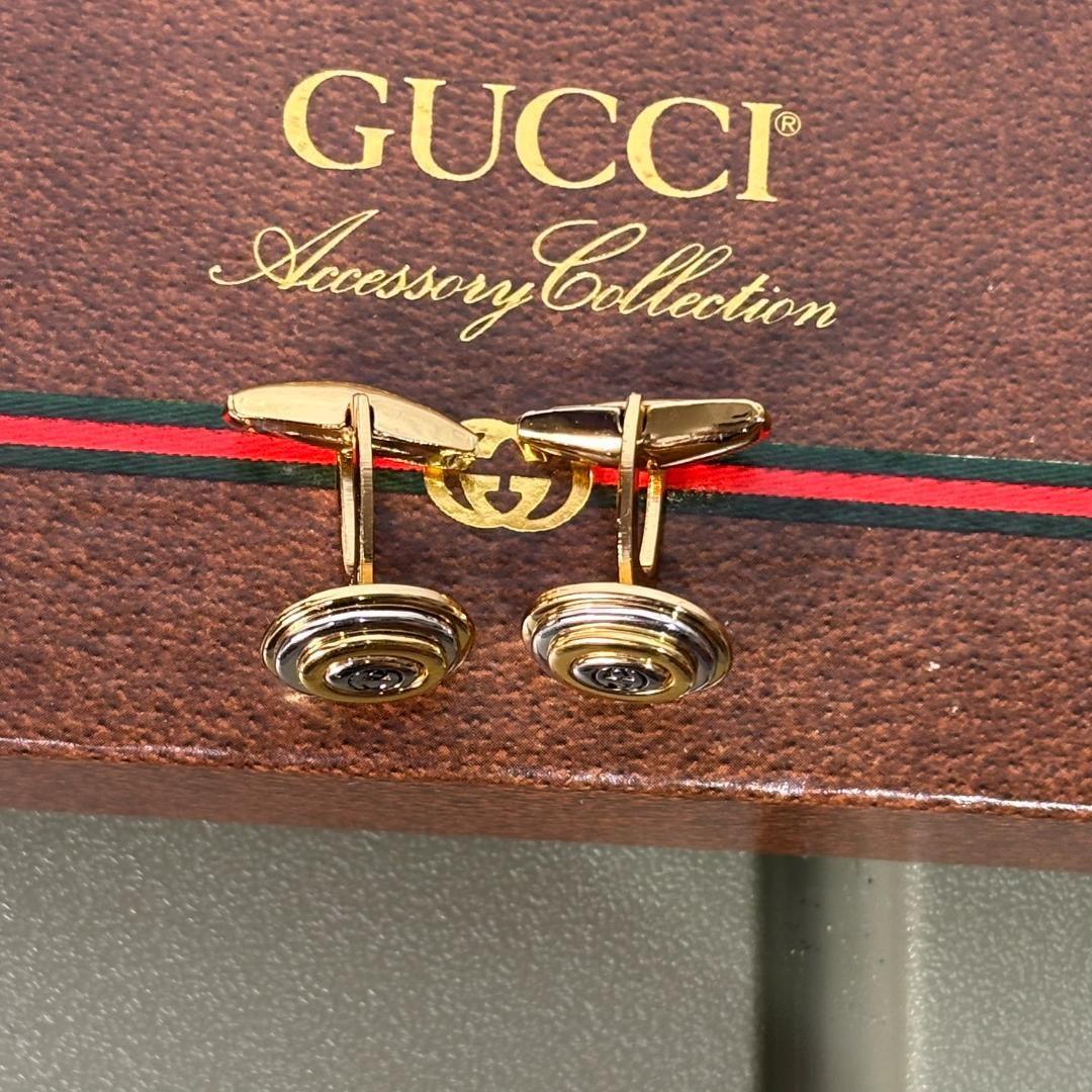 美品 【GUCCI】グッチ カフス＆タイピン セット ゴールド ヴィンテージ