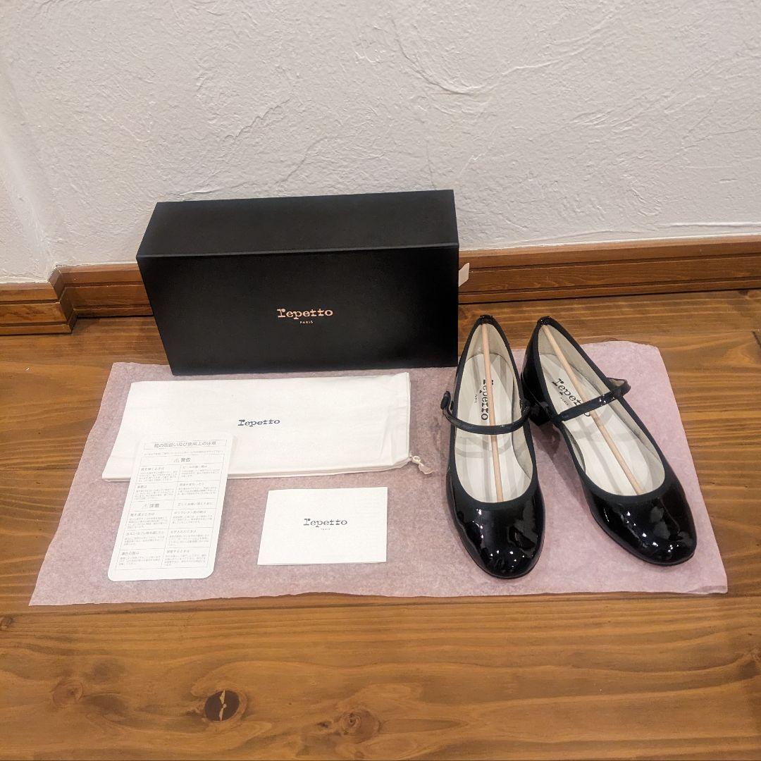セール中!!】証明書付 Repetto Rose メリージェーン 黒 エナメル