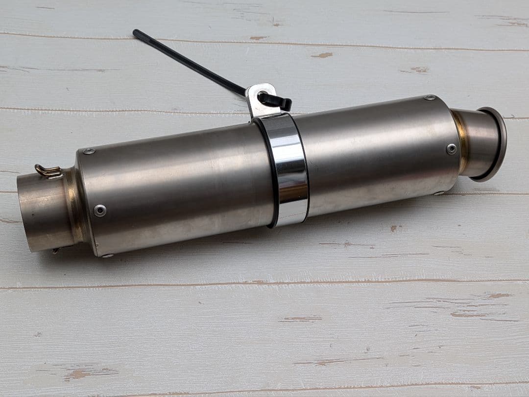 ★中古品 チタンマフラーサイレンサー 60.5 汎用品 汎用 60.5Φ ステンレス スリップオン マフラー GP サイレンサー チタン