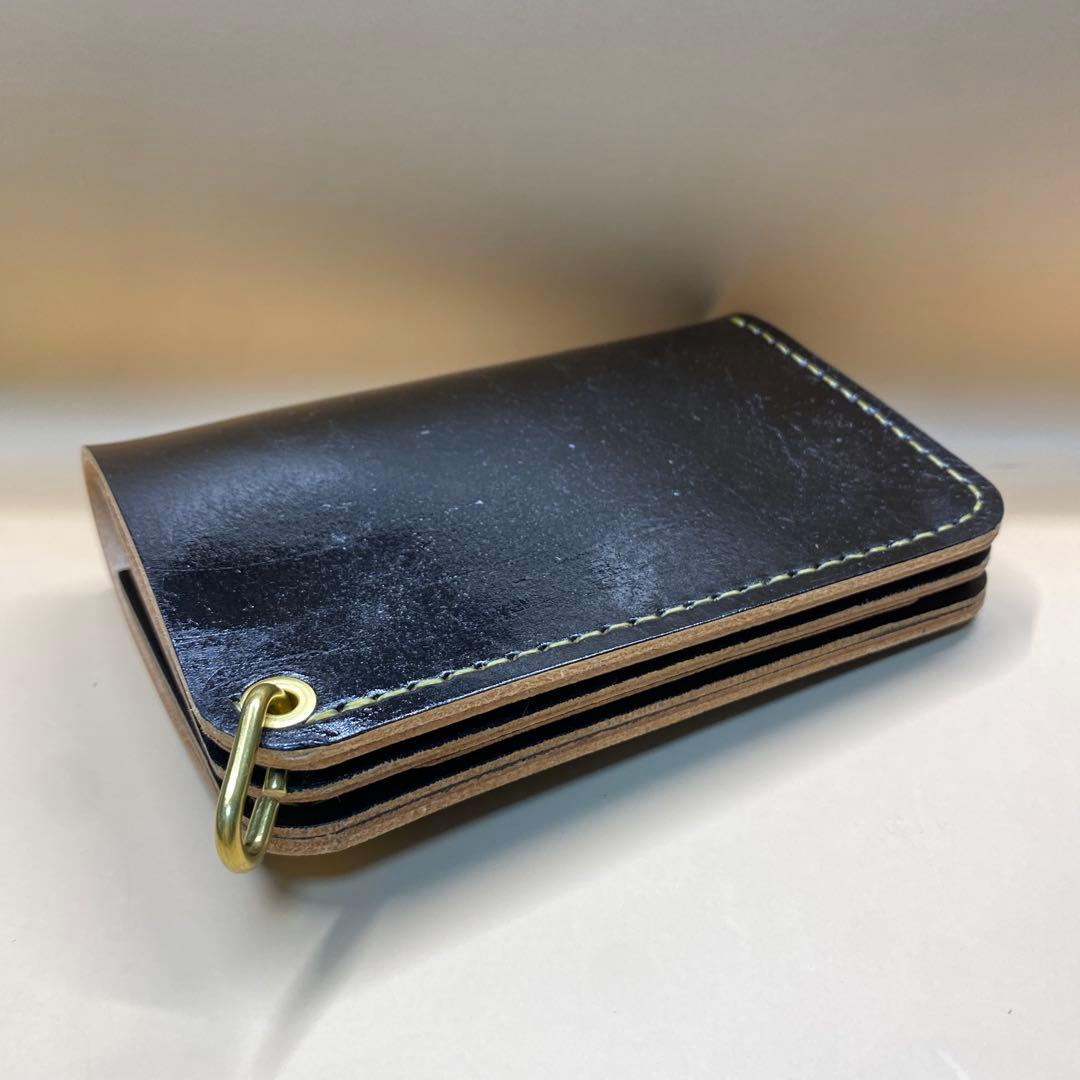 無骨 艶 マチ お札折らずに収納できる手染めミドルトラッカー