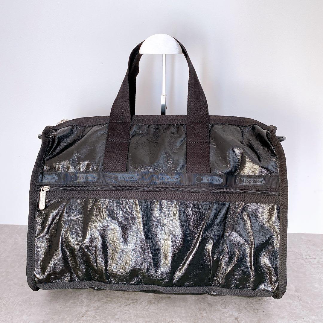 レスポートサック ボストンバック ブラック エナメル 旅行 - メルカリ