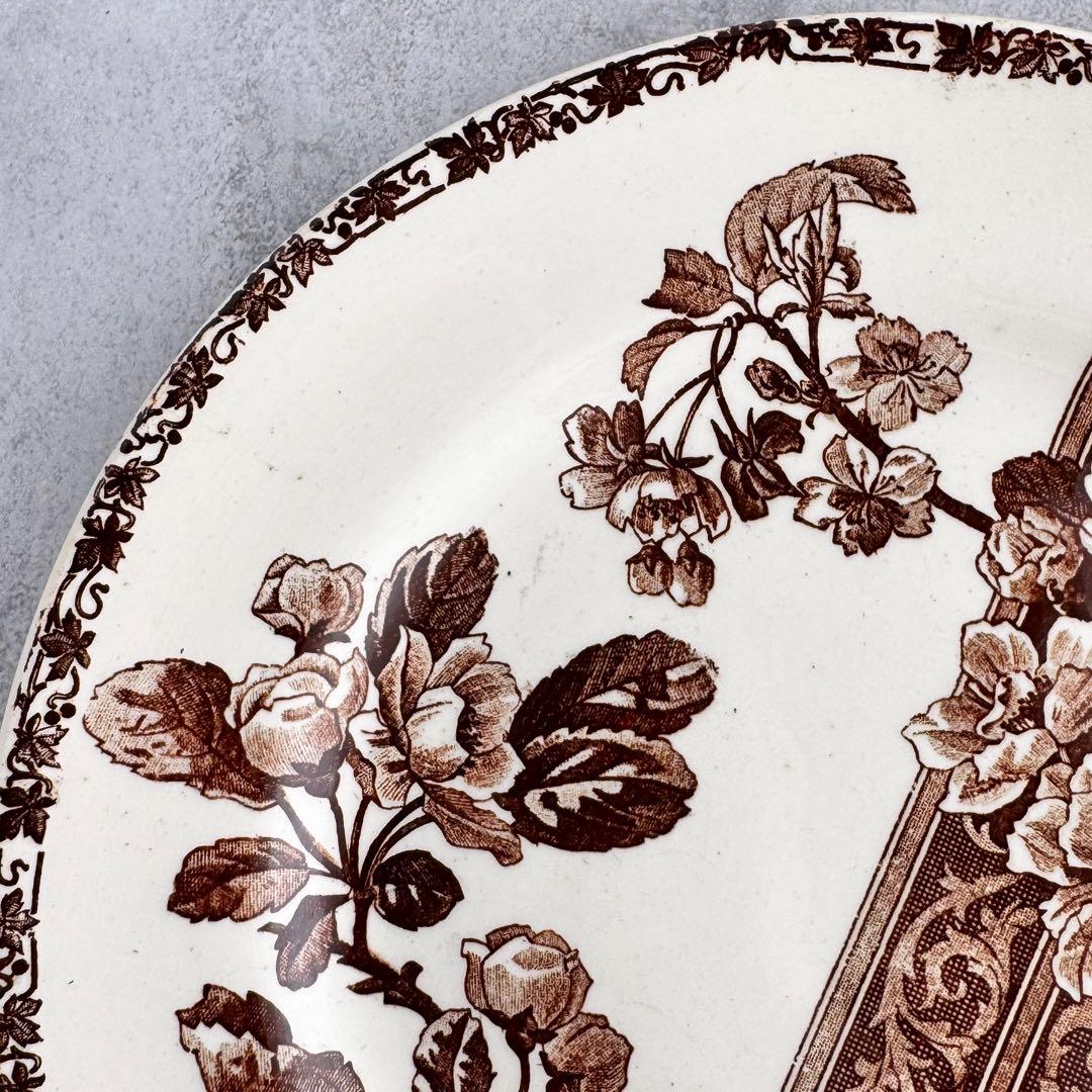 ② フランス アンティーク エミールブルジョワ 花とレース 平皿 - メルカリ