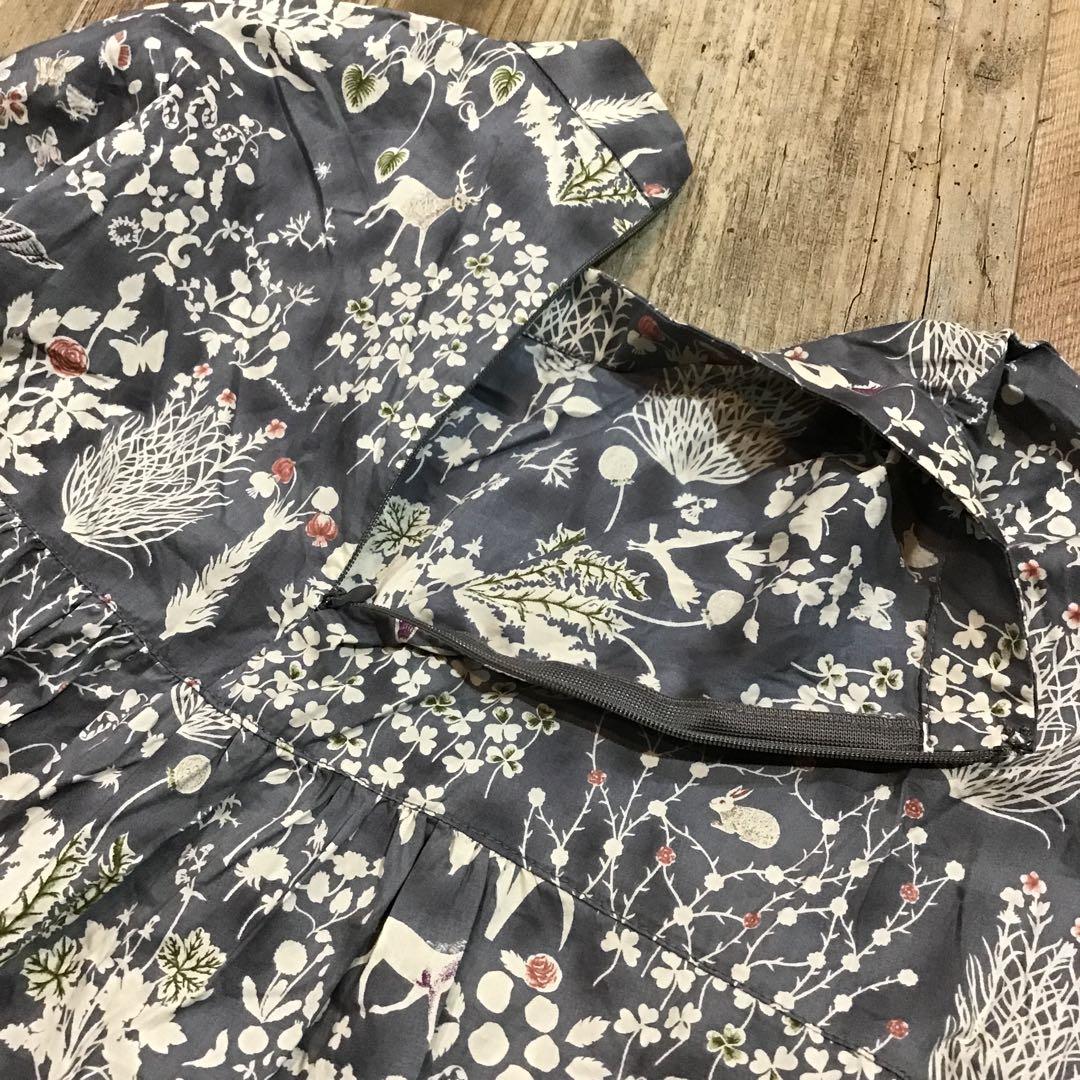 値下げNIMES リバティプリントフリル切替ブラウス ゆったりサイズ