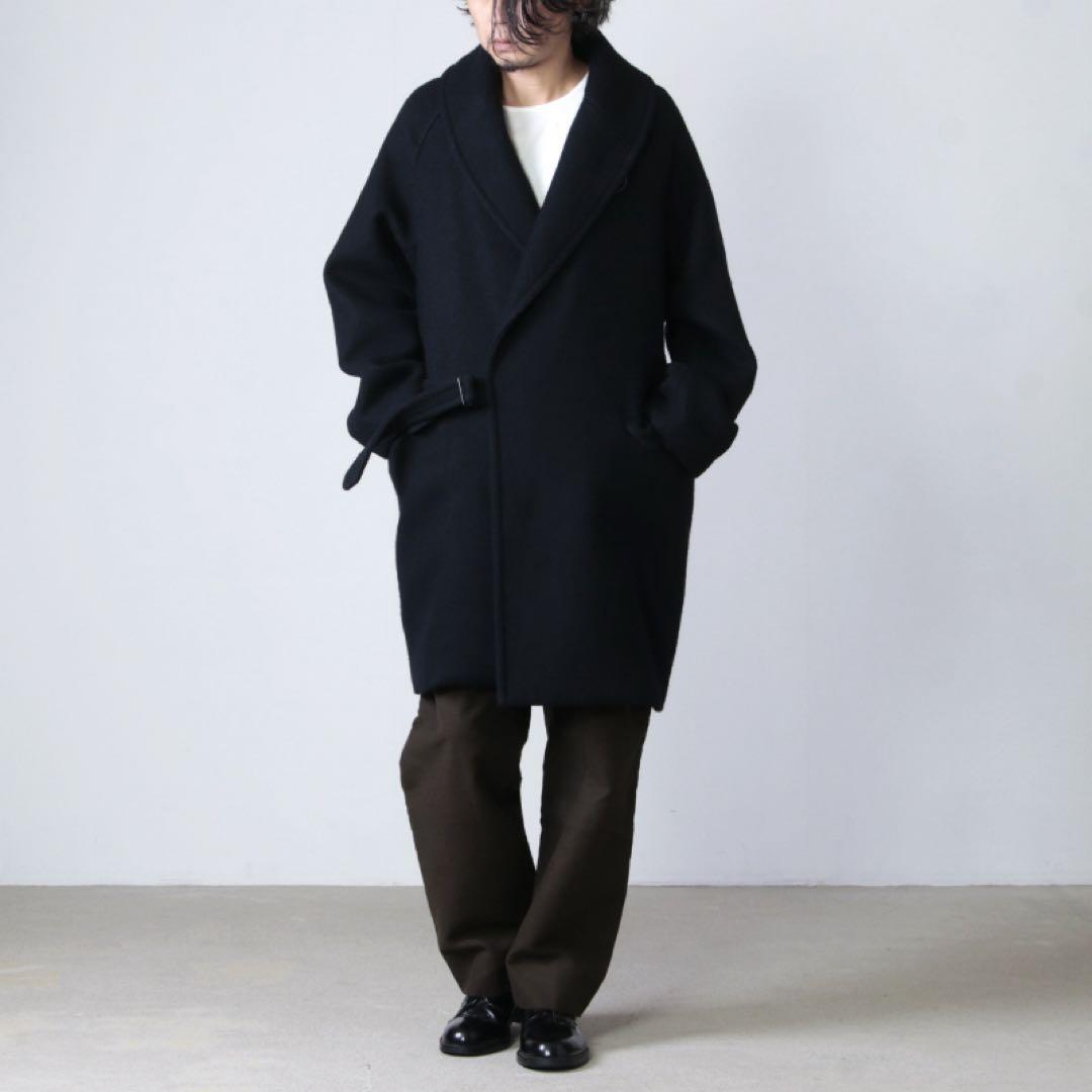 comoli ウールショールカラーコート ネイビー 3 - メルカリ