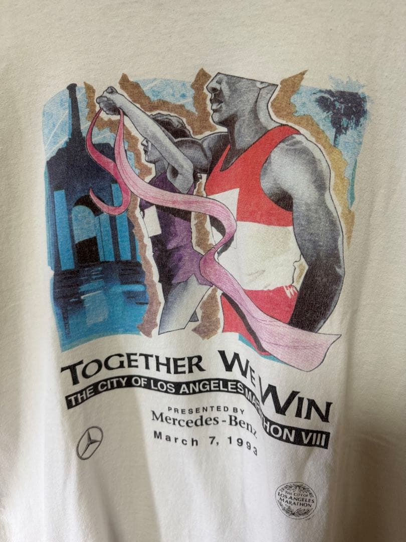 激レア　ビンテージTシャツ　90s Nike ナイキ Vintage 80's-90s Nike Embroidered Swoosh V-Neck T-Shirt White L