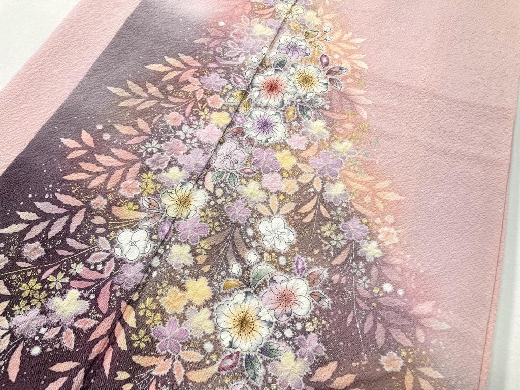 翠山工房 辻が花 絞り 3点セット 訪問着 袋帯 襦袢 正絹 ピンク 紫1279