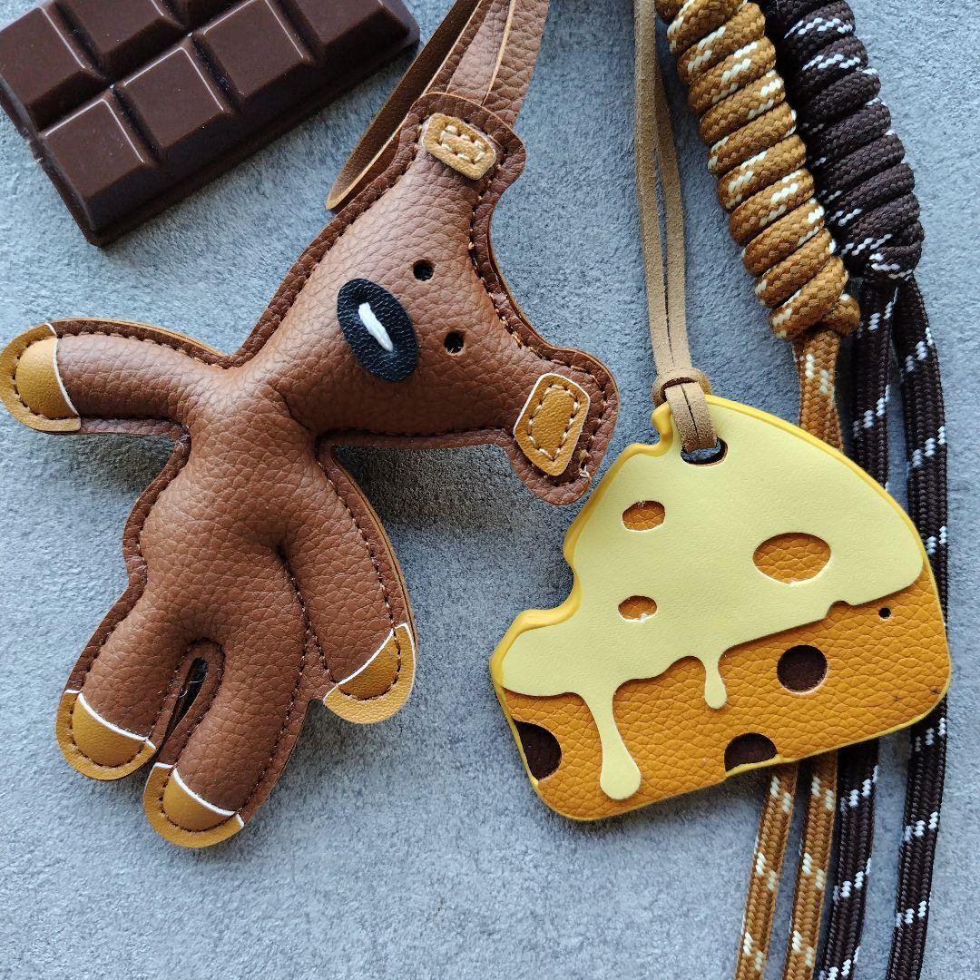 じゃらじゃらキーホルダー バッグチャーム キーチャーム ブラウン くま