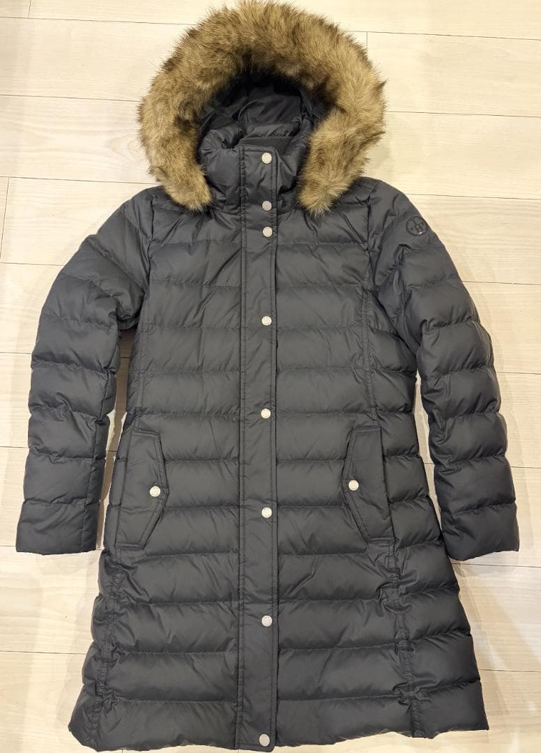 ■【美品】 ／ロング黒ダウンコート／レディースMサイズ UMO ダウンコート ダウンジャケット ロングダウンコート レディース