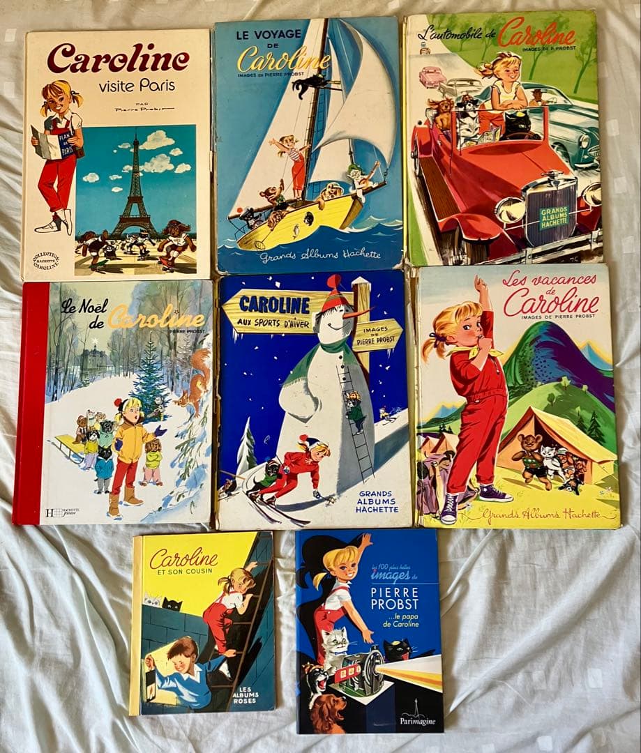 【希少】ピエール・プロブスト　カロリーヌシリーズ絵本9冊（フランス語版）+回顧録 外国の古くてかわいい絵本たち ついん・らびっと