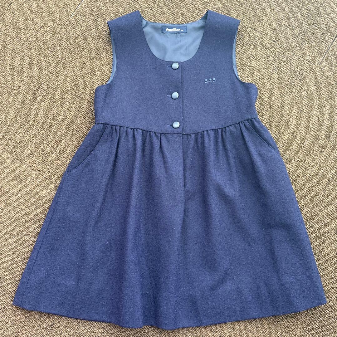 familiar アンサンブル ワンピース 120cm ネイビー お受験 - メルカリ
