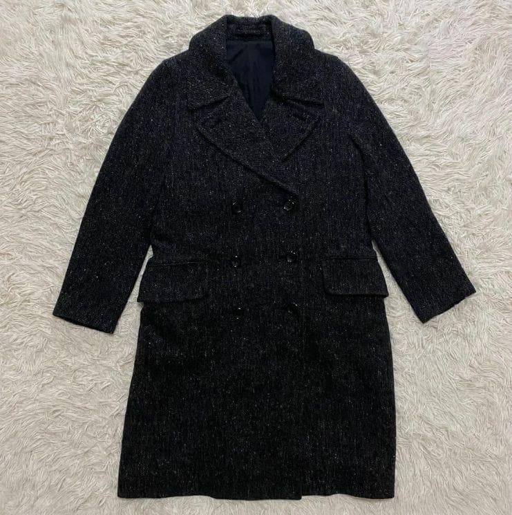 美品】マーガレットハウエル ダブルチェスターコート ツイード ロング