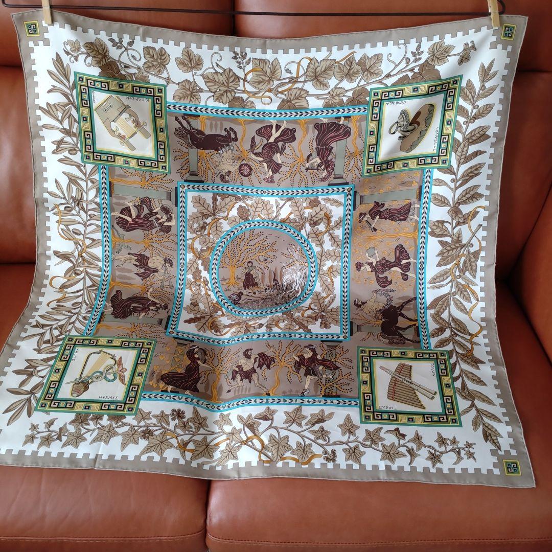 エルメス カレ 90 神々の音楽 HERMES シルク スカーフ - メルカリ