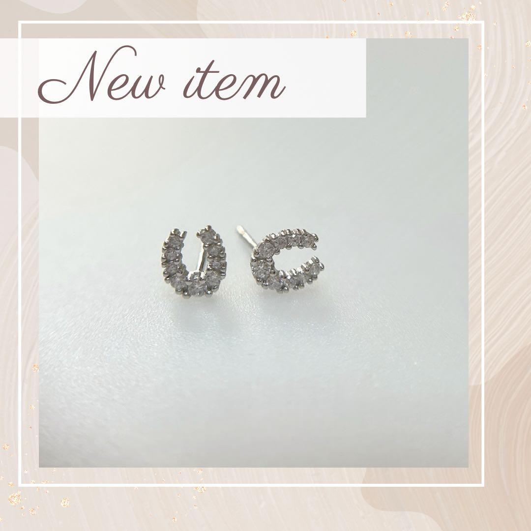 馬蹄形 ホースシュー シルバー ピアス シンプル フォーマル 新品未使用