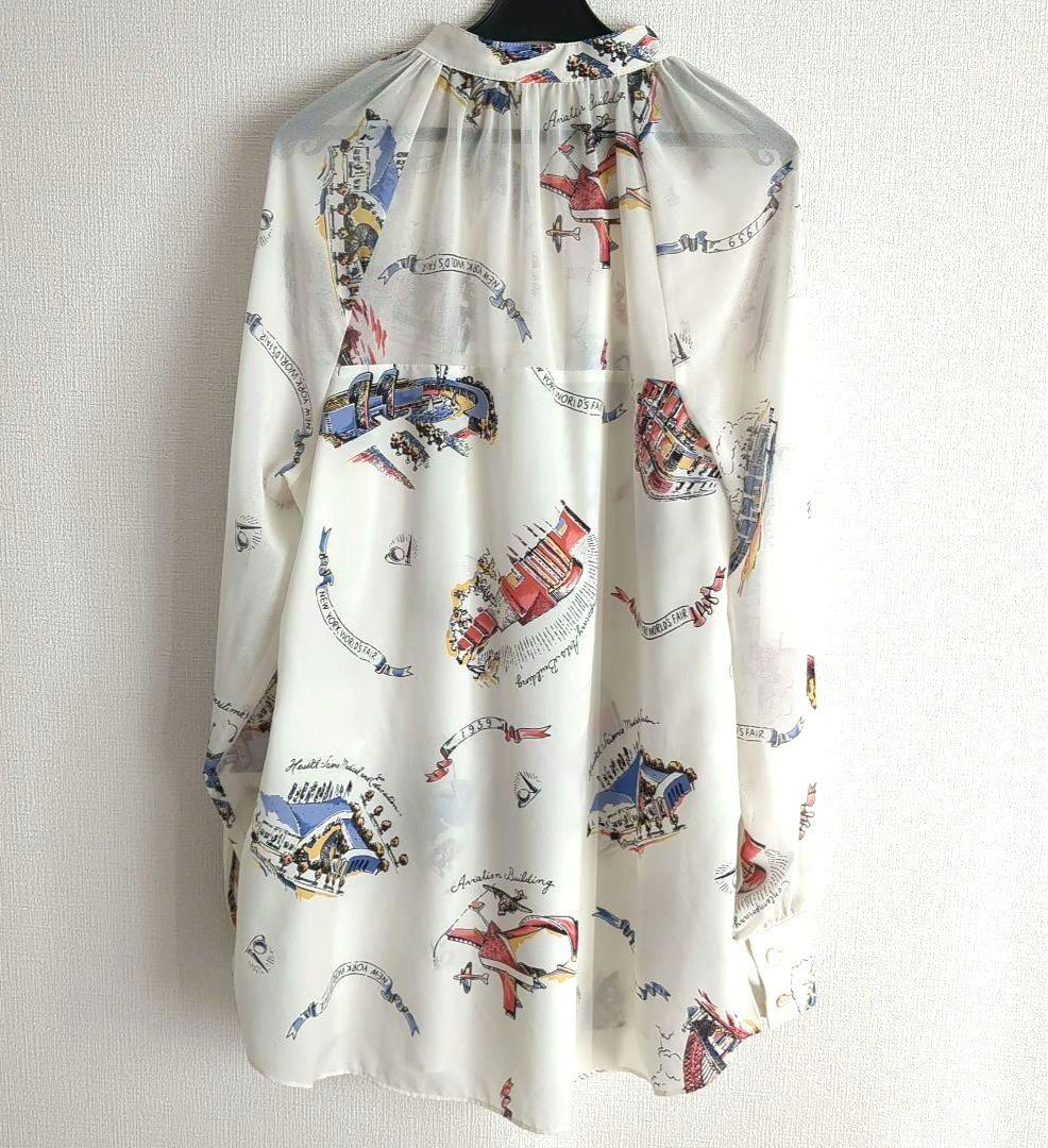 グレースコンチネンタル ダイアグラム スーヴェニールプリントブラウス