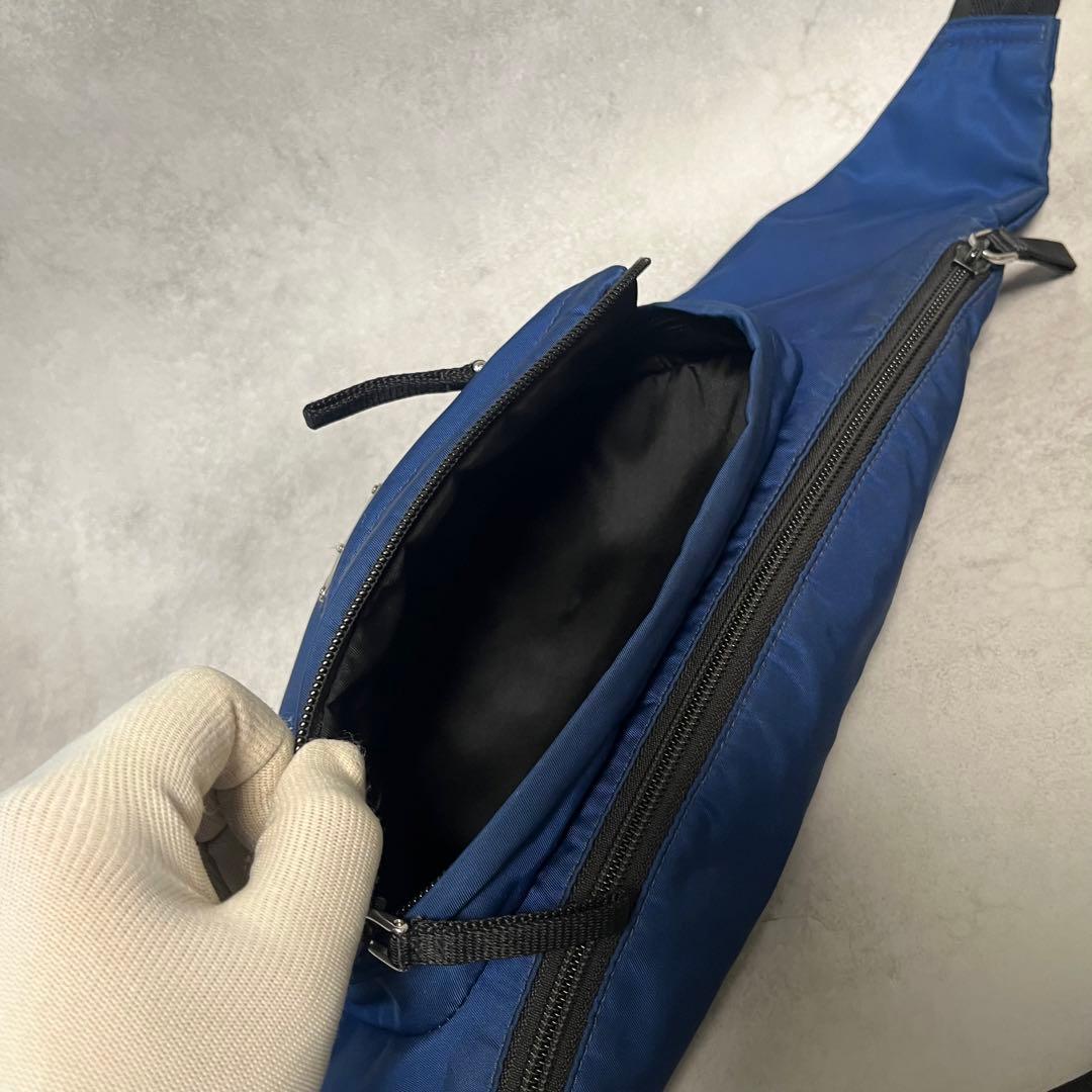 人気】PRADA ウエストバッグ 2VL005 三角ロゴ ブルー ナイロン - メルカリ