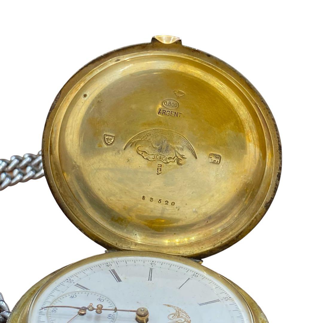 ○【超希少】コロン商会 商館時計 J.C&Co 鶴印 手巻き 懐中時計 稼動品