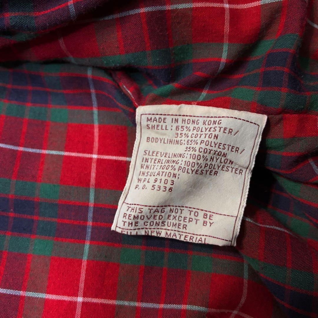 ハリントンジャケット裏地チェックドッグイヤーベージュ短丈スウィング