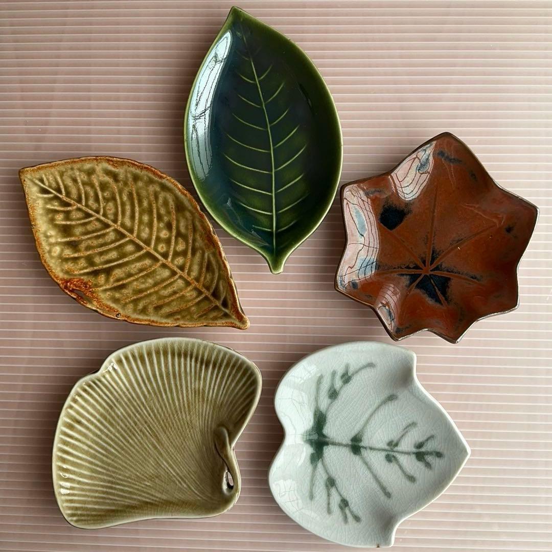 葉っぱの銘々皿(小皿)5枚セット 秋らしい器 - メルカリ