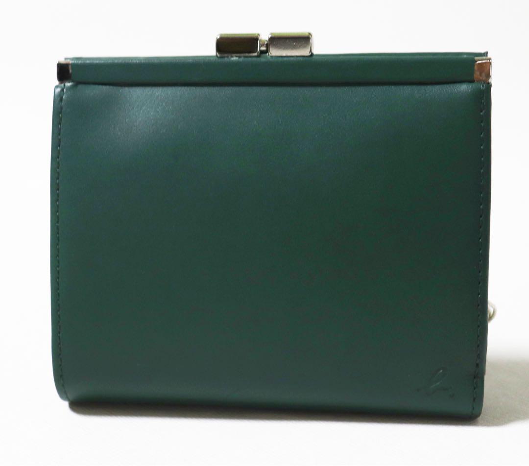 《アニエスベー》箱付新品 上品 レザーがま口2つ折り財布 口金 ウォレット