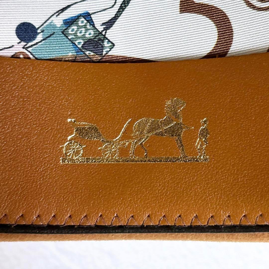 《新品》HERMES ウール ハット 帽子 リボン ロングブリム 茶色 58