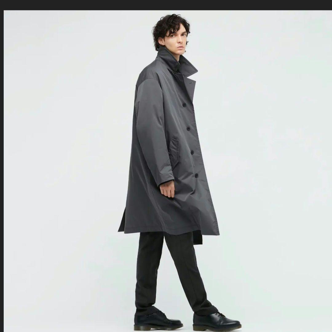 ユニクロ ＋Jパデッド オーバーサイズステンカラーコート☆ M☆グレー