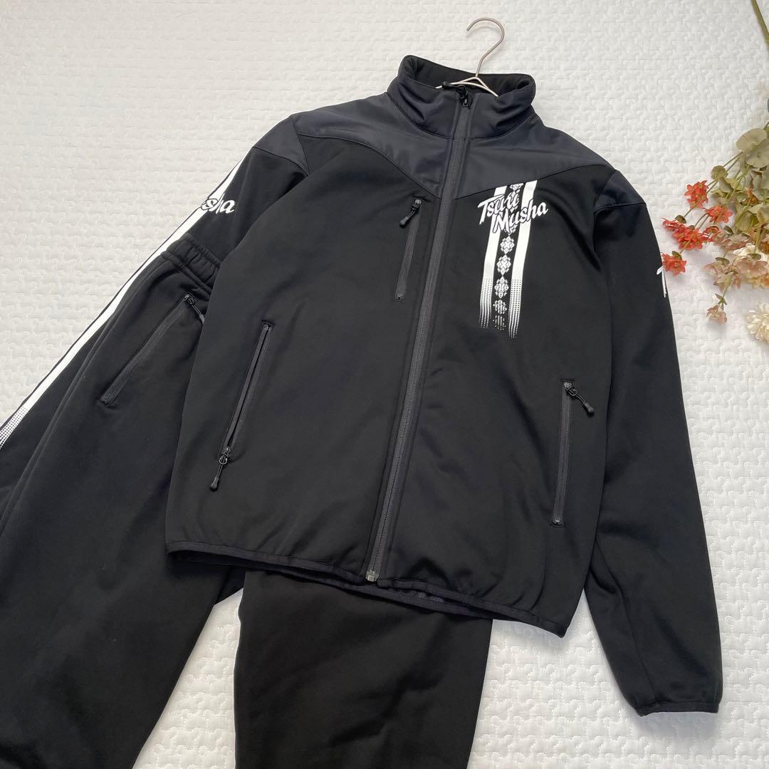 美品】釣り武者 フリースランドウインドブロックスーツ 防寒 撥水 黒 M