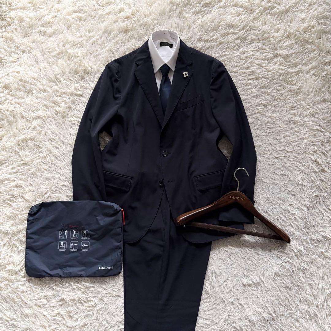 美品 LARDINI easy wear 新ロゴ スーツ ストレッチ ネイビー 楽天市場】[送料無料]LARDINI : EASY SUITS / technical fabric A / 全