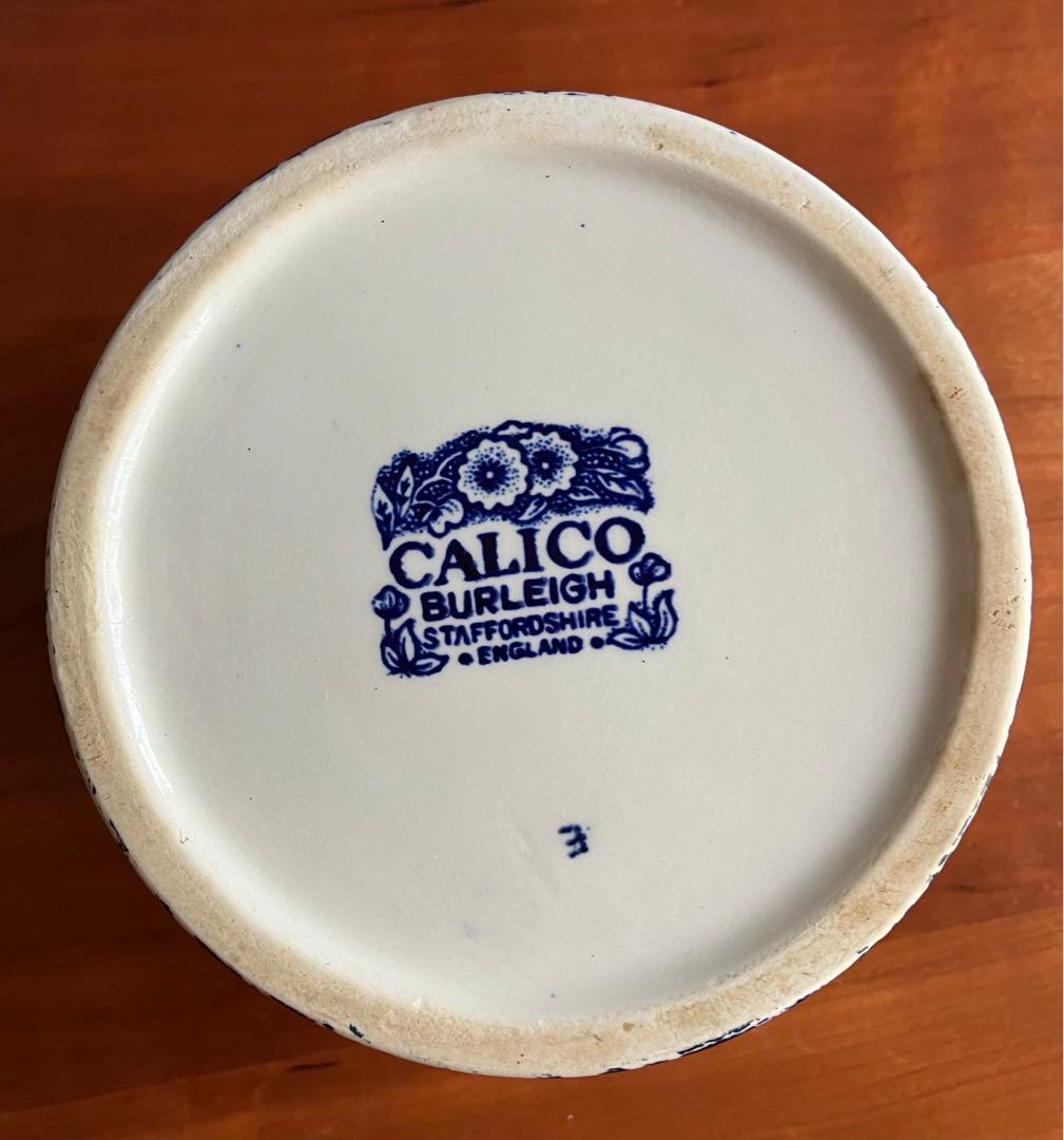 ⭐︎レアBurleigh ヴィンテージバーレイ ブルーキャリコ キャニスター