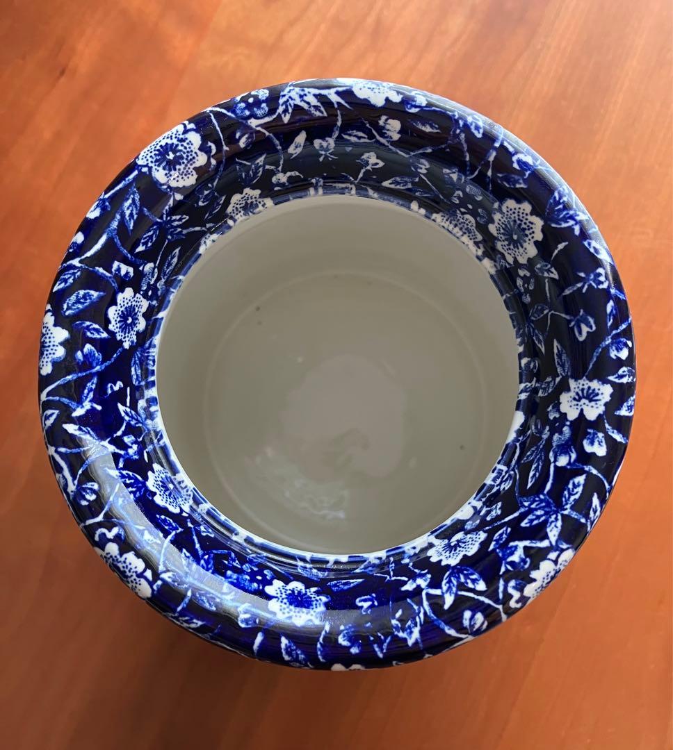 ⭐︎レアBurleigh ヴィンテージバーレイ ブルーキャリコ キャニスター