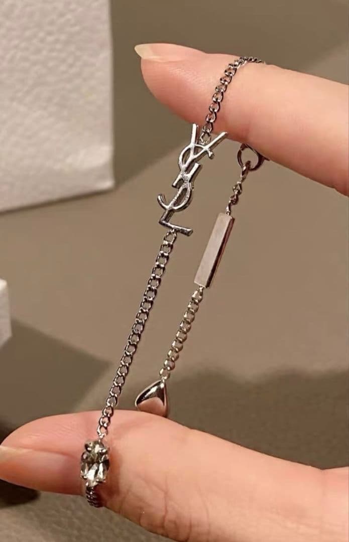 Saint Laurent YSL ロゴ ブレスレット シルバー - メタル チ