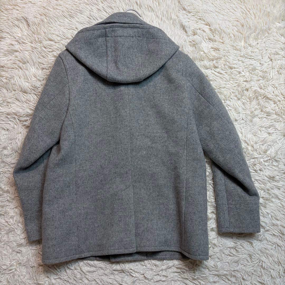 良品】オーシバル ウールコート グレー フード付き ピーコート - メルカリ