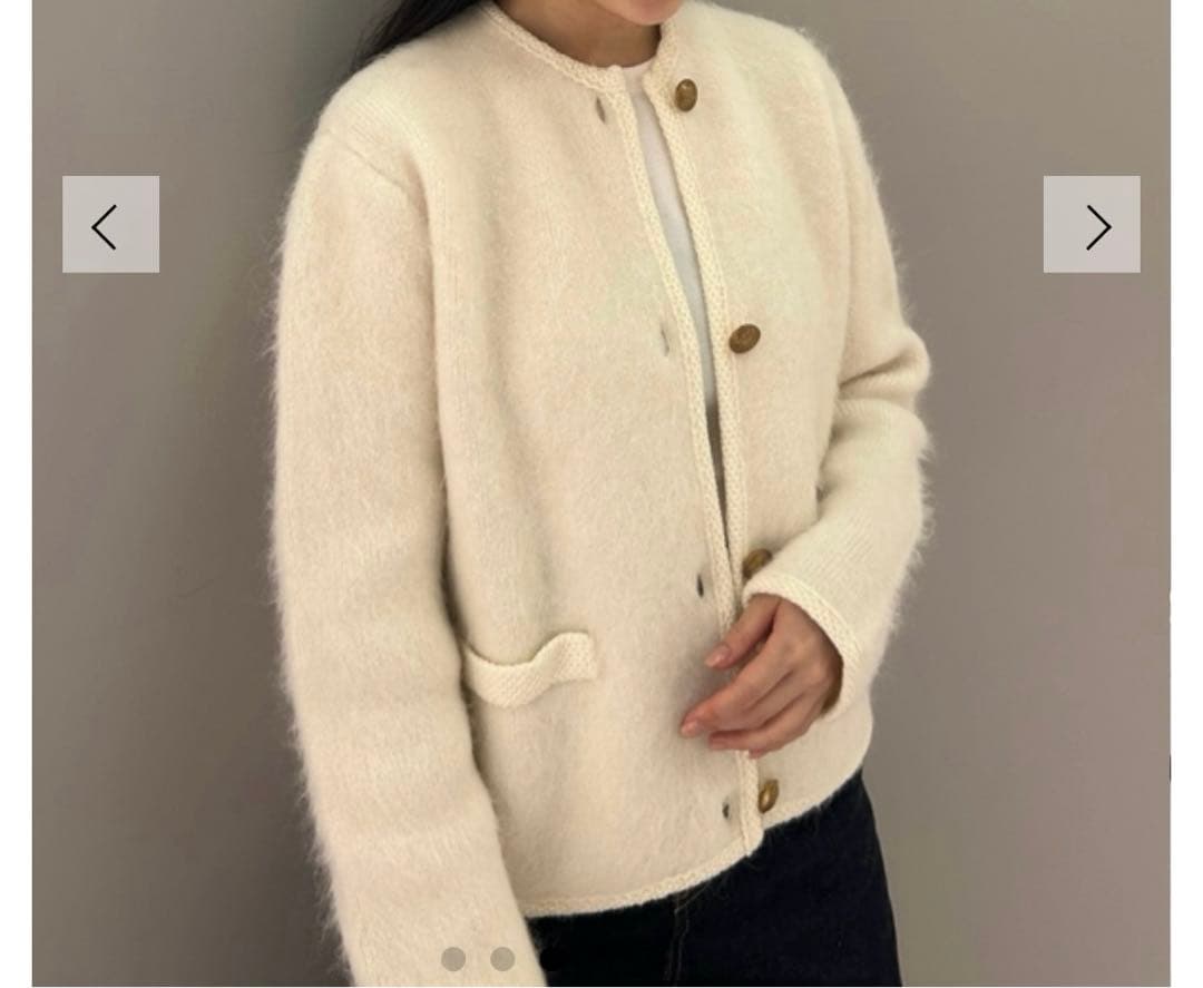 金釦短丈アルパカニットカーデジャケット WHT 0サイズ - メルカリ