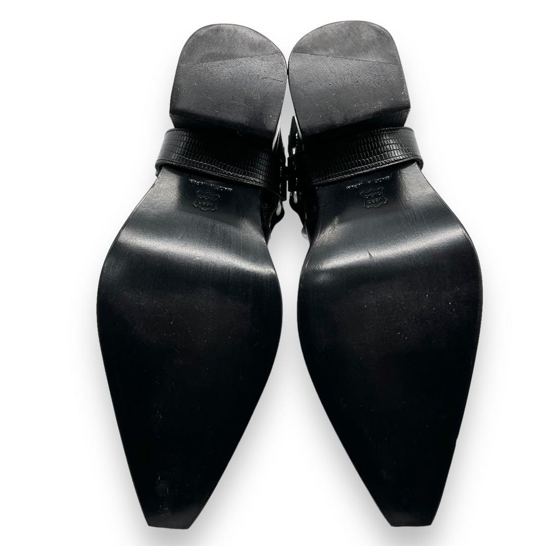 未使用品】ジョンローレンサリバン リザード型押し ポインデッドトゥ