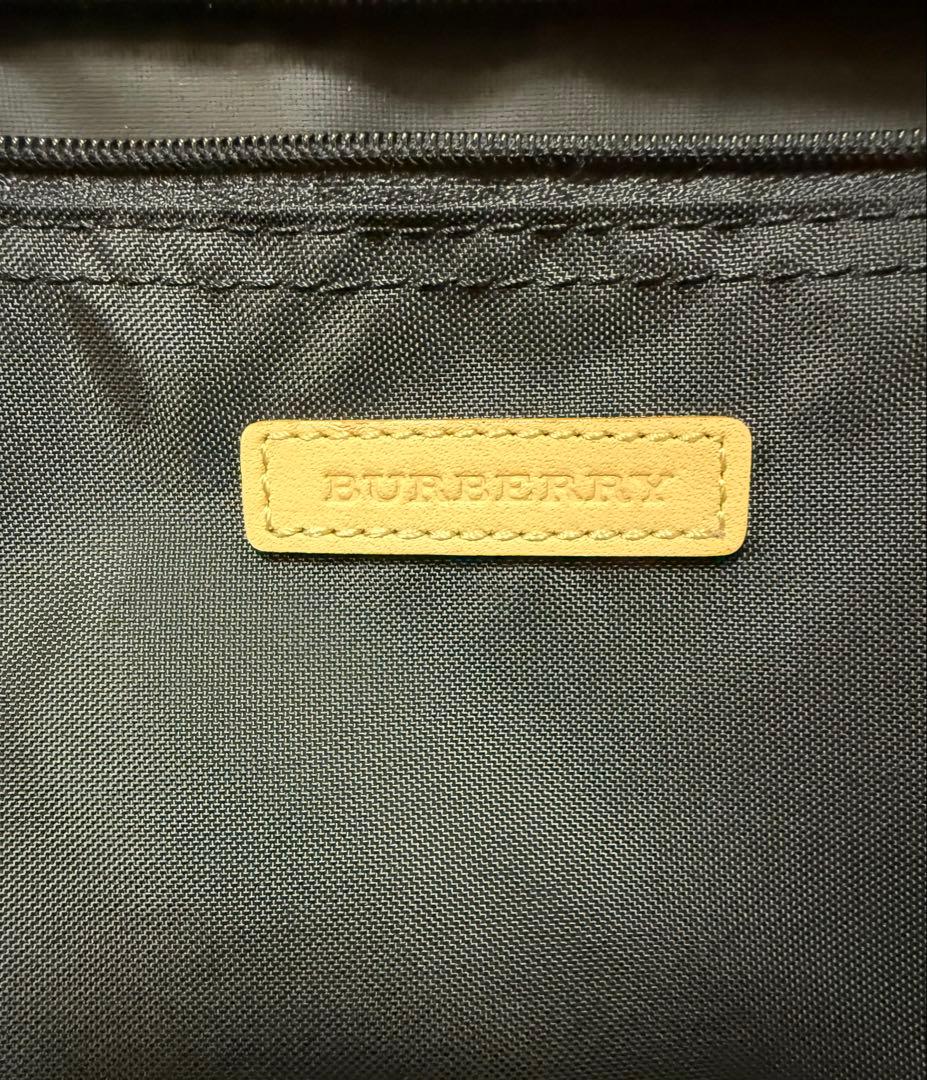 BURBERRY バーバリー ボストンバッグ ナイロン レザー 赤 ベージュ