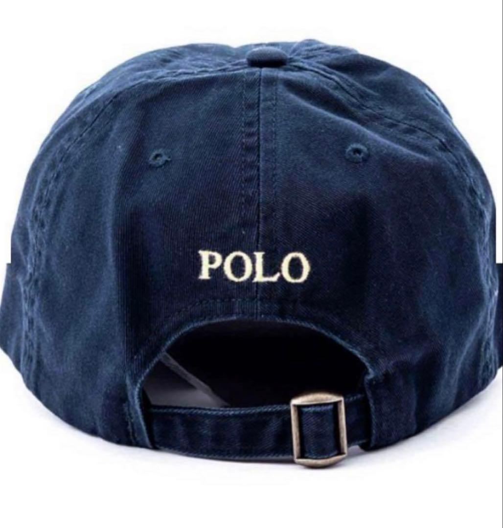 新品未使用タグ付 ラルフローレン キャップ 紺ネイビー白ロゴ ユニ
