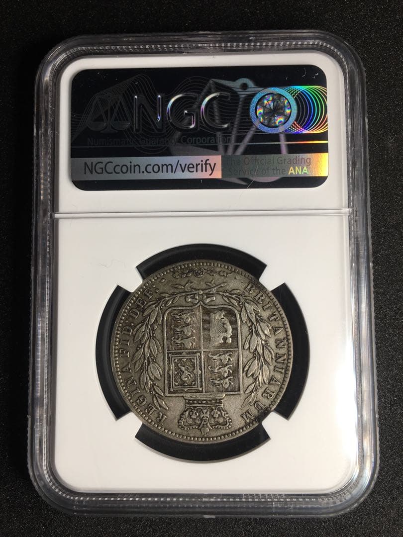 希少 レア】1875年 イギリス ヴィクトリア ハーフクラウンコイン XF40