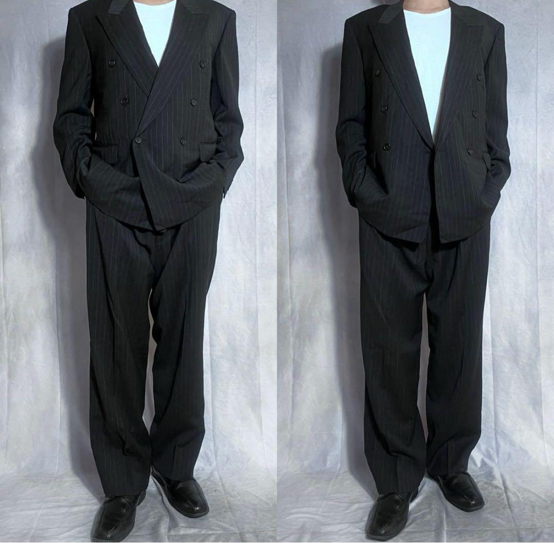 成人式 スーツ ディオール セットアップ ブラック ダブル ストライプ
