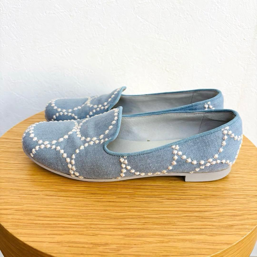 美品 ミナペルホネン 靴 パンプス フラットシューズ 23.5cm タンバリン