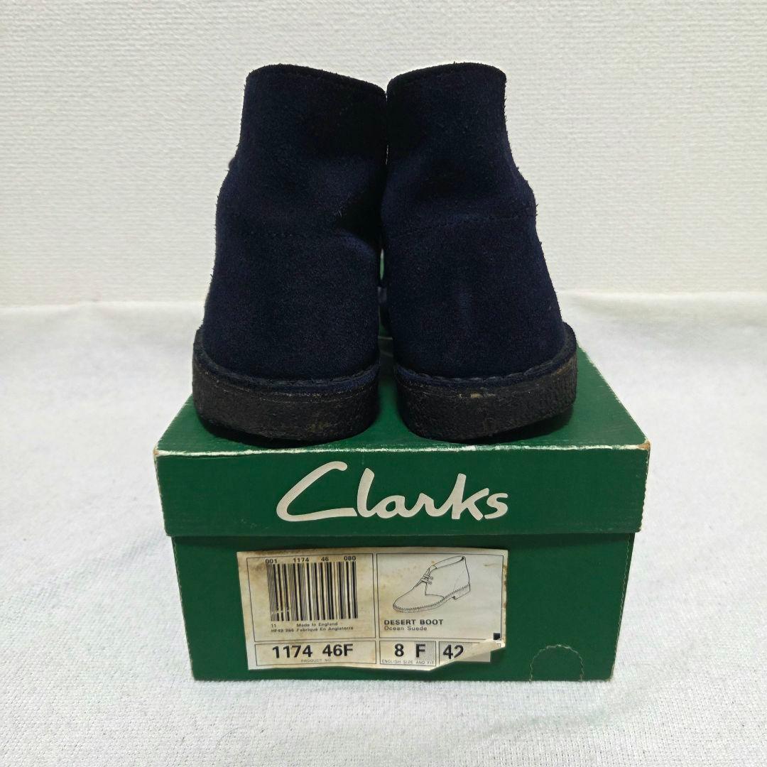 週末値下げ ENGLAND製 Clarks クラークス デザートブーツ ネイビー